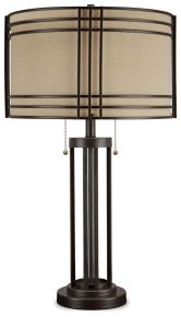 Ashley Furniture L208294 Hanswell - Metal Table Lamp - Dark Brown