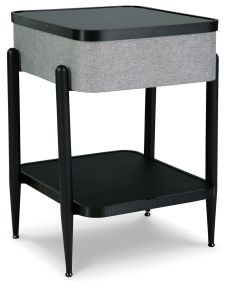 Ashley Furniture A4000550 Jorvalee - Accent Table with Speaker - Gray / Black