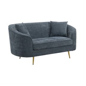 ACME LV01921 Nakendra - Loveseat With 2 Pillows - Cobalt Gray