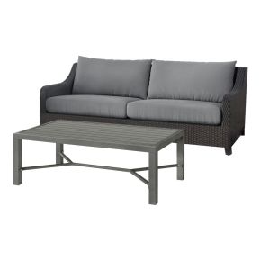 New Classic G807G-30S New Classic G807G-30S Skye - 2 Piece Outdoor Set (Sofa & Slat Top Coffee Table) - Gray