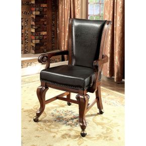 Furniture of America CM-GM367CH-AC-2PK Melina - Arm Chair (Set of 2) - Brown Cherry / Black
