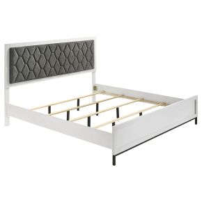 Coaster Fine Furniture 224861KW Sonora - California King Upholstered Panel Bed - White