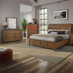Liberty Furniture 104-BR-QSBDM Twin Lakes - 3 Piece Bedroom Set (Queen Storage Bed, Dresser & Mirror) - Chestnut
