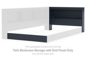 Signature Design by Ashley® EB1528-163 Simmenfort - Twin Bookcase Storage With End Panel - Navy Blue