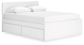 Signature Design by Ashley® EB9630B12 Onita - Queen Panel Platform Bed With 1 Side Storage - White