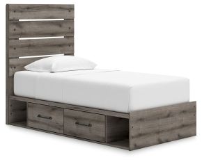 Ashley Furniture PCB2405B18 Ashley Furniture PCB2405B18 Graystorm - Twin Panel Storage Bed - Brown Gray