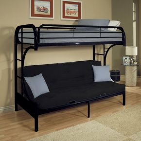 ACME 02091W-BK ACME 02091W-BK Eclipse - Twin Over Full Futon Bunk Bed - Black