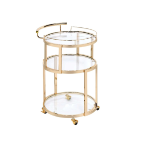 ACME 98286 Madelina - Serving Cart - Gold & Clear Glass
