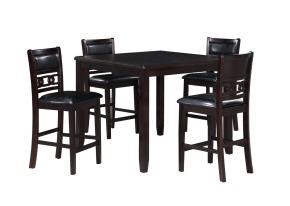 New Classic D1701-542-EBY Gia - 5 Piece Square Counter Dining Set (Table & 4 Chairs) - Black