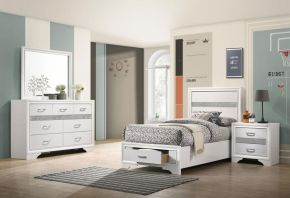 CoasterEveryday 205111T-S4 Miranda - 4 Piece Twin Storage Bedroom Set - White