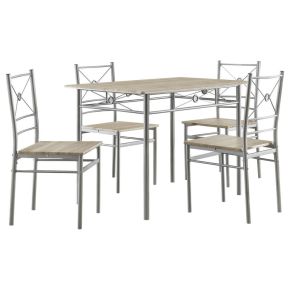 CoasterEveryday 100035 Anna - 5 Piece Rectangular Dining Table Set - Silver