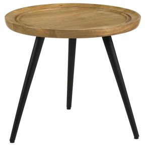 CoasterEssence 736107 Zoe - Round Mango Wood Side End Table - Natural