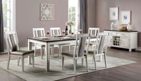 Furniture of America CM3142T Halsey - Dining Table - Weathered White / Dark Walnut