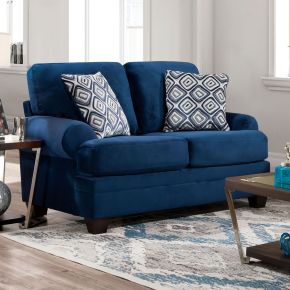 Furniture of America SM5176-LV Waldstone - Loveseat - Navy