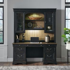 Liberty Furniture 532-HO-CHS Meritage - Credenza & Hutch - Black