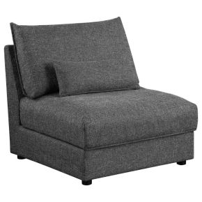 Coaster Fine Furniture 551681 Sasha - Upholstered Armless Chair - Barely Black