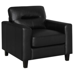 Coaster Fine Furniture 504666 Scotland - Faux Leather Upholstered Track Arm Chair - Black