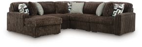 Signature Design by Ashley® 98104S21 Midnight-Madness - 5-Piece Sectional With LAF Corner Chaise - Chocolate