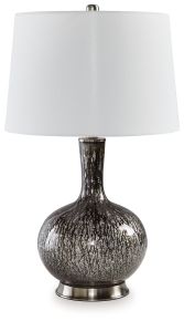 Ashley Furniture L430844 Tenslow - Glass Table Lamp - Antique Black