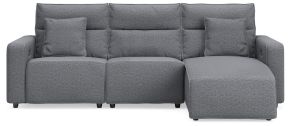 Ashley Furniture 65906S22 Ashley Furniture 65906S22 Modmax II - 3-Piece Power Reclining Sofa With RAF Press Back Power Chaise - Salt And Pepper