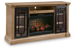 Ashley Furniture W794W1 Ashley Furniture W794W1 Wittenmyer - 72" TV Stand With Electric Fireplace - Natural / Black