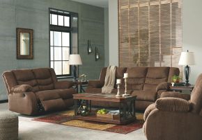 Signature Design by Ashley® 98605/88/86/25 Tulen - Chocolate - 3 Pc. - Reclining Sofa, Loveseat, Rocker Recliner