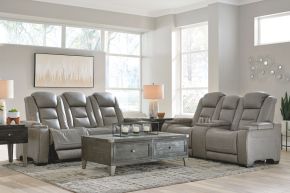 Signature Design by Ashley® U85305/15/18 The Man-den - Gray - 2 Pc. - Power Sofa, Loveseat