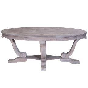 Liberty Furniture 154-OT1010 Greystone Mill - Oval Cocktail Table - Stone White Wash / Wirebrush Distressing