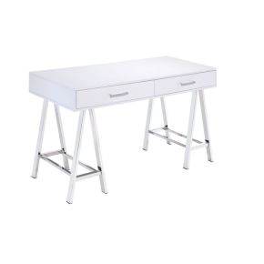 ACME 92229 ACME 92229 Coleen - Writing Desk (Same Ac00901) - White High Gloss & Chrome