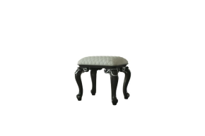 ACME 96885 House - Delphine - Stool - Two Tone Ivory Fabric & Charcoal Finish