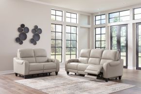 Signature Design by Ashley® U75312/15/14 Mercomatic - Gray - 2 Pc. - Power Reclining Sofa, Power Reclining Loveseat