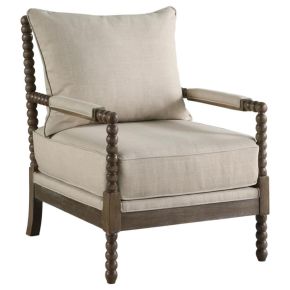 CoasterElevations 905362 Blanchett - Upholstered Bobbin Accent Chair - Beige And Natural