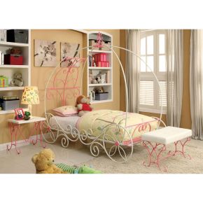 Furniture of America CM7705 Enchant - Twin Bed - Pink / White