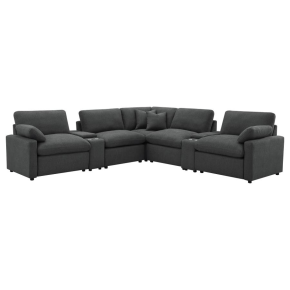 Coaster Fine Furniture 609530P-SETA Collins - 7 Piece Modular Power Reclining Sectional - Dark Gray