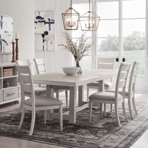 Liberty Furniture 142-DR-7TRS Backroads - 7 Piece Trestle Table Set - White