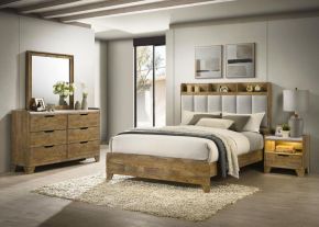 Coaster Fine Furniture 222971KE-S4 Henderson - 4 Piece Eastern King Bedroom Set - Medium Oak