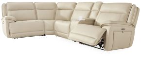 Signature Design by Ashley® U13001S8 Double Deal - 5-Piece Power Reclining Sectional With Console - Almond