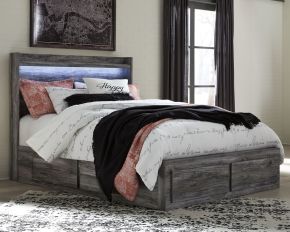 Signature Design by Ashley® B221/57/54S/60(2)/B100-13 Baystorm - Gray - Queen Panel Bed With 6 Storage Drawers
