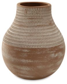 Signature Design by Ashley® A2000641 Reclove - Vase - 10" - Distressed White