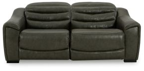 Signature Design by Ashley® U63404S1 Center Line - Dark Gray - 2-Piece Power Reclining Loveseat