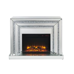 ACME 90523 Noralie - Fireplace - Mirrored - Wood - 35"