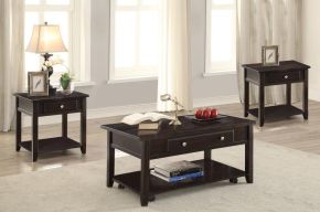 Coaster Fine Furniture 721038-S3 Bradford - 3 Piece Lift Top Coffee And End Table Set - Walnut