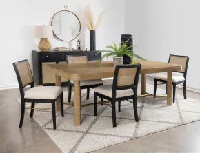 Coaster Fine Furniture 108931-S5B Arini - 5 Piece Extension Leaf Dining Table Set - Black