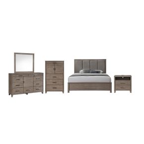 New Classic 00-B3412-25C New Classic 00-B3412-25C Harrisburg - 6/0 Western King 5 Piece Bedroom Set (Bed, Dresser, Mirror, Chest, Nightstand) - Walnut