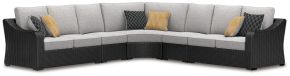 Ashley Furniture P792P6 Ashley Furniture P792P6 Beachcroft - 5-Piece Outdoor Sectional - Black / Light Gray