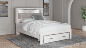 Signature Design by Ashley® B2640/65/54S/95/B100-13 Altyra - White - Queen Panel Bookcase Bed With Footboard Storage