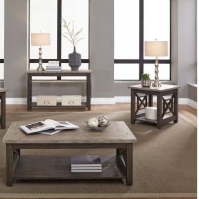 Liberty Furniture 422-OT-3PCS Heatherbrook - 3 Piece Table Set (1 Cocktail 2 End Tables) - Charcoal & Ash