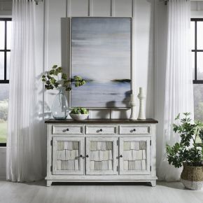 Liberty Furniture 237-SR6236 River Place - Accent Server - Riverstone White & Tobacco