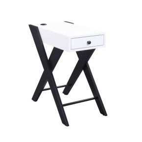 ACME 97738 ACME 97738 Fierce - Accent Table With USB - White & Black