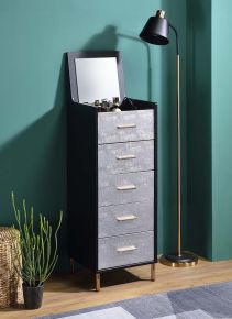 ACME AC01167 Myles - Jewelry Armoire - Black, Silver & Gold Finish